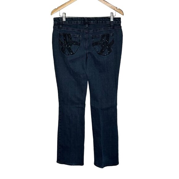 Mossimo Premium Denim Dark Wash Straight Jeans Size 10 Mid Rise Stretch Classic - Picture 5 of 10